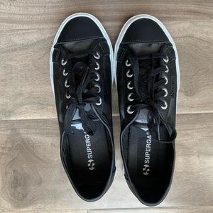 EUC Black Mesh Superga Sneakers Sz 38